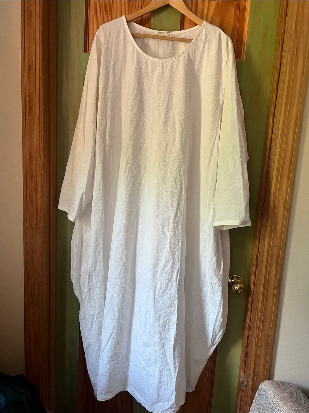 Women's White Maxi Dress with Scoop Neck
